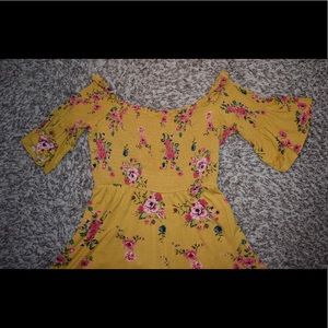 Yellow/Flowered Romper